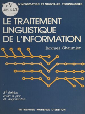 cover image of Le traitement linguistique de l'information